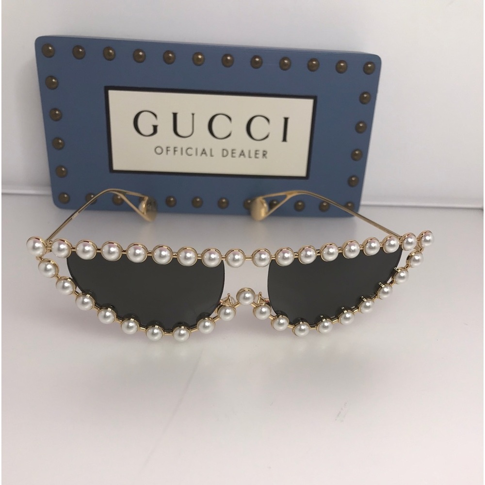 GUCCI HOLLYWOOD FOREVER GG0364S 004 GOLD WITH PEARL - Picture 5 of 17